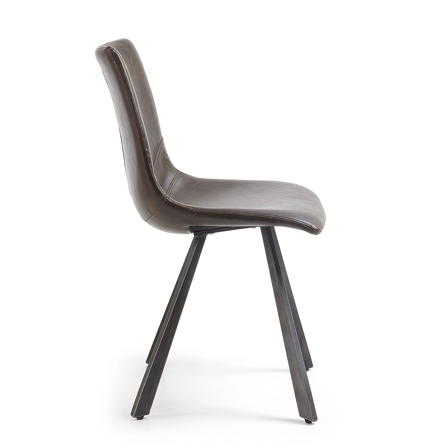 Fredriks Esszimmerstuhl Tryon (4er-Set) - Kunstleder / Stahl - Vintage Dunkelbraun / Dunkelbraun 3 Fredriks Esszimmerstuhl Tryon (4er-Set) - Kunstleder / Stahl - Vintage Dunkelbraun / Dunkelbraun – Bild 3