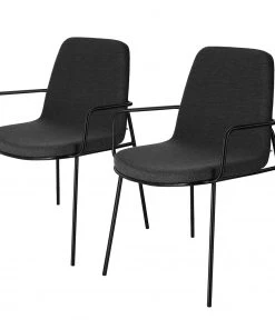 Fredriks Armlehnenstuhl Gina (2er-Set) - Dunkelgrau