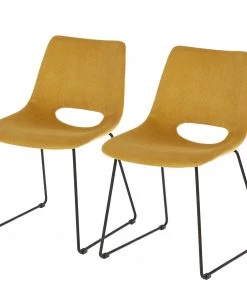 Fredriks Esszimmerstuhl Zara (2er-Set) - Senfgelb