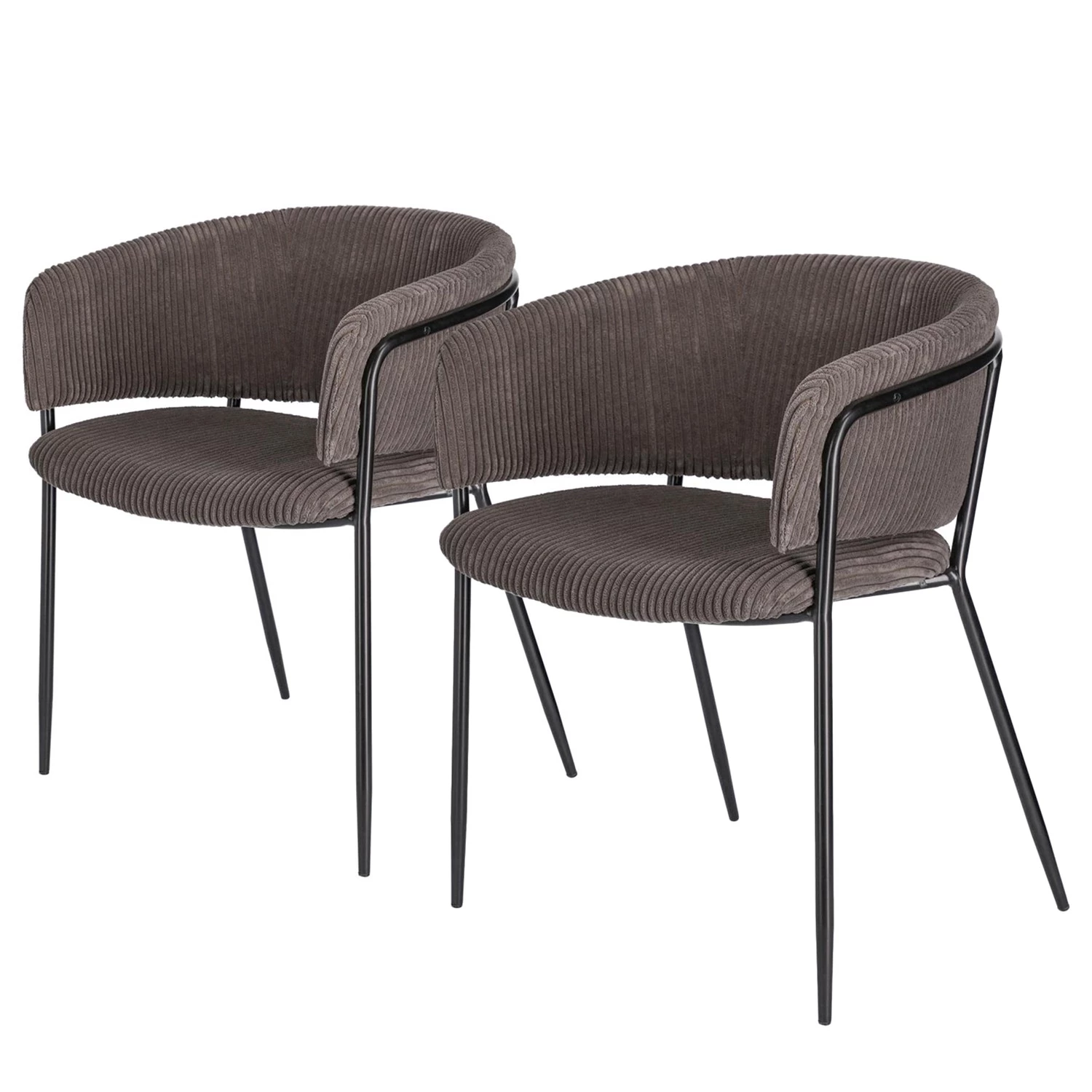 Jack & Alice Armlehnenstuhl Vilhena IV (2er-Set) - Taupe 1 Jack & Alice Armlehnenstuhl Vilhena IV (2er-Set) - Taupe