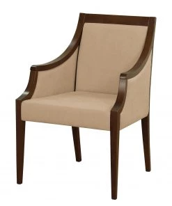 Velvet Studio Armlehnenstuhl Tofino - Webstoff / Buche massiv - Camel / Buche