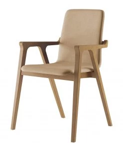 Norrwood Armlehnenstuhl Toma - Webstoff / Buche massiv - Camel / Buche