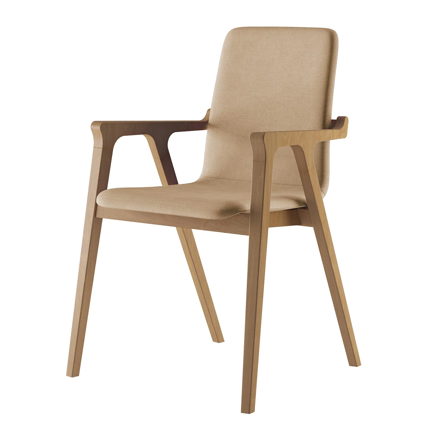 Norrwood Armlehnenstuhl Toma - Webstoff / Buche massiv - Camel / Buche 1 Norrwood Armlehnenstuhl Toma - Webstoff / Buche massiv - Camel / Buche