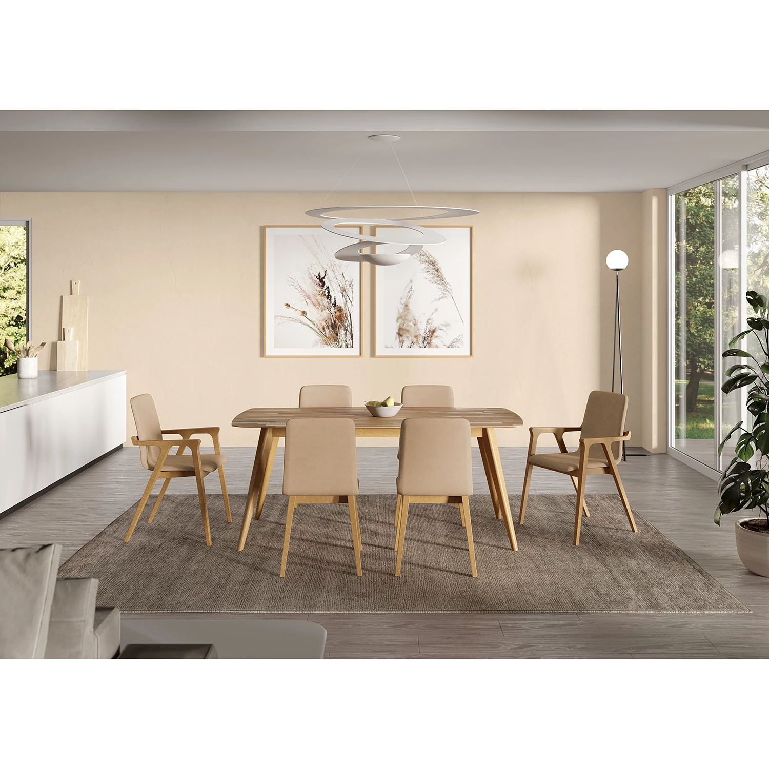 Norrwood Armlehnenstuhl Toma - Webstoff / Buche massiv - Camel / Buche 2 Norrwood Armlehnenstuhl Toma - Webstoff / Buche massiv - Camel / Buche – Bild 2