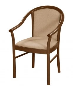 Velvet Studio Armlehnenstuhl Rosita - Webstoff / Buche massiv - Camel / Nussbaum