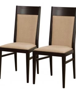 Velvet Studio Esszimmerstuhl Ripon (2er-Set) - Webstoff / Buche massiv - Camel / Schwarz