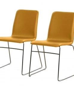 Red Living Polsterstuhl Myko (2er-Set) - Currygelb