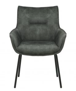 Loftscape Armlehnenstuhl Betty - Samt / Metall - Vintage Grau / Schwarz -Deutschland Stühle Verkaufs-Shop 1000274879 220107 103356000125 DETAILS P000000001000274879