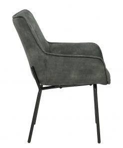 Loftscape Armlehnenstuhl Betty - Samt / Metall - Vintage Grau / Schwarz -Deutschland Stühle Verkaufs-Shop 1000274879 220107 103356000136 DETAILS P000000001000274879