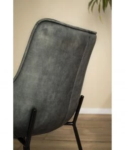 Loftscape Armlehnenstuhl Betty - Samt / Metall - Vintage Grau / Schwarz -Deutschland Stühle Verkaufs-Shop 1000274879 220519 030 DETAILS P000000001000274879