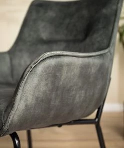 Loftscape Armlehnenstuhl Betty - Samt / Metall - Vintage Grau / Schwarz -Deutschland Stühle Verkaufs-Shop 1000274879 220519 031 DETAILS P000000001000274879