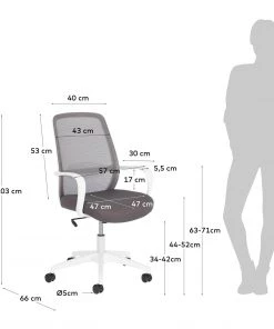 Fredriks Bürostuhl Melby - Grauweiß -Deutschland Stühle Verkaufs-Shop 1000274888 210623 13373900026 SKETCH DETAILS P000000001000274888 sketch