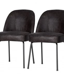 Red Living Polsterstuhl Cera III (2er-Set) - Echtleder / Stahl