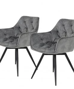 Red Living Armlehnenstuhl Thea (2er-Set) - Grau