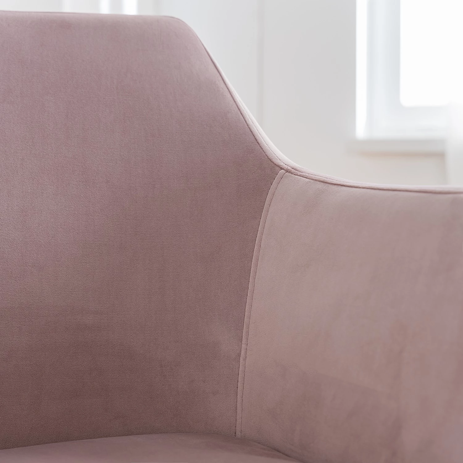 Mørteens Bürodrehstuhl Nicholas IV - Samt / Eisen - Altrosa / Weiß 8 Mørteens Bürodrehstuhl Nicholas IV - Samt / Eisen - Altrosa / Weiß – Bild 8