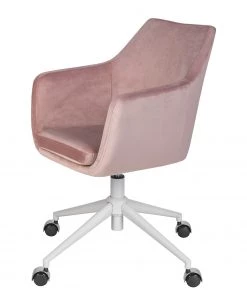 Mørteens Bürodrehstuhl Nicholas IV - Samt / Eisen - Altrosa / Weiß