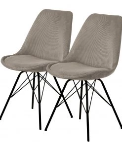 Loftscape Esszimmerstuhl Bonito I (2er-Set) - Sandgrau