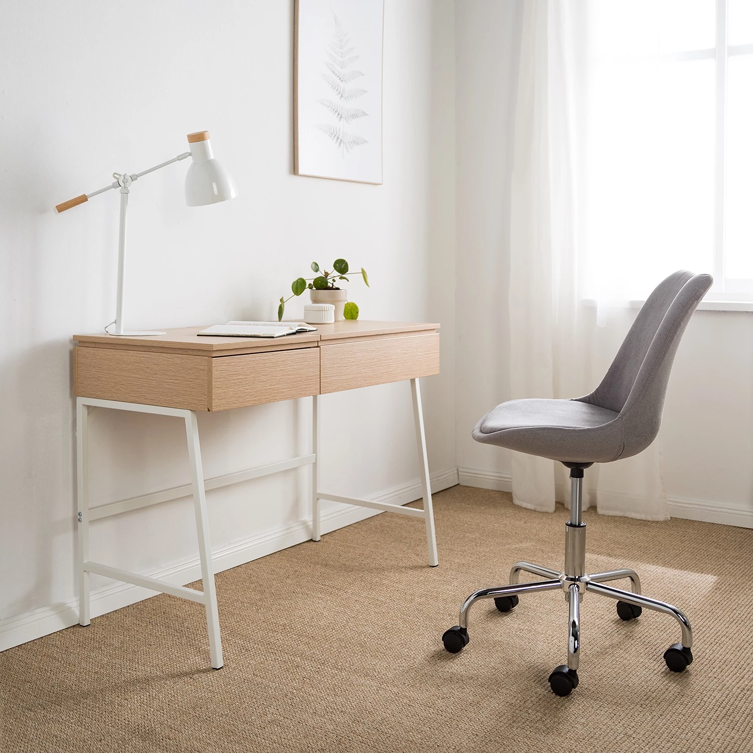 Mørteens Bürodrehstuhl Aledas II - Hellgrau - Chrom glänzend 2 Mørteens Bürodrehstuhl Aledas II - Hellgrau - Chrom glänzend – Bild 2