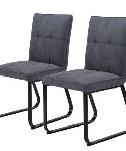 Loftscape Polsterstuhl Tilton I (2er-Set) - Dunkelgrau