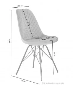 Loftscape Polsterstuhl Flekke I (2er-Set) - Grau -Deutschland Stühle Verkaufs-Shop 1000281526 210929 094148000520 SKETCH DETAILS P000000001000281526 sketch