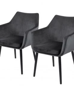 Mørteens Armlehnenstuhl Nicholas V - Samt Kemi: Dunkelgrau - 2er Set