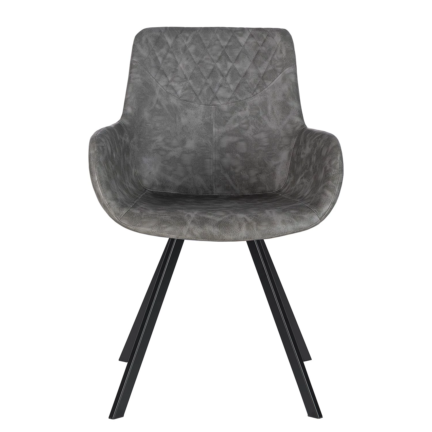 Ars manufacti Armlehnenstuhl Cielo - Kunstleder / Stahl - Vintage Grau / Schwarz 2 Ars manufacti Armlehnenstuhl Cielo - Kunstleder / Stahl - Vintage Grau / Schwarz – Bild 2