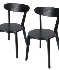 Studio Copenhagen Esszimmerstuhl Flori (2er-Set) - Esche teilmassiv - Esche Schwarz