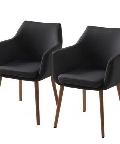 Mørteens Armlehnenstuhl Nicholas XXL - Webstoff Cors: Anthrazit - 2er Set