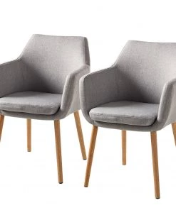 Mørteens Armlehnenstuhl Nicholas XXL - Webstoff Cors: Granit - 2er Set