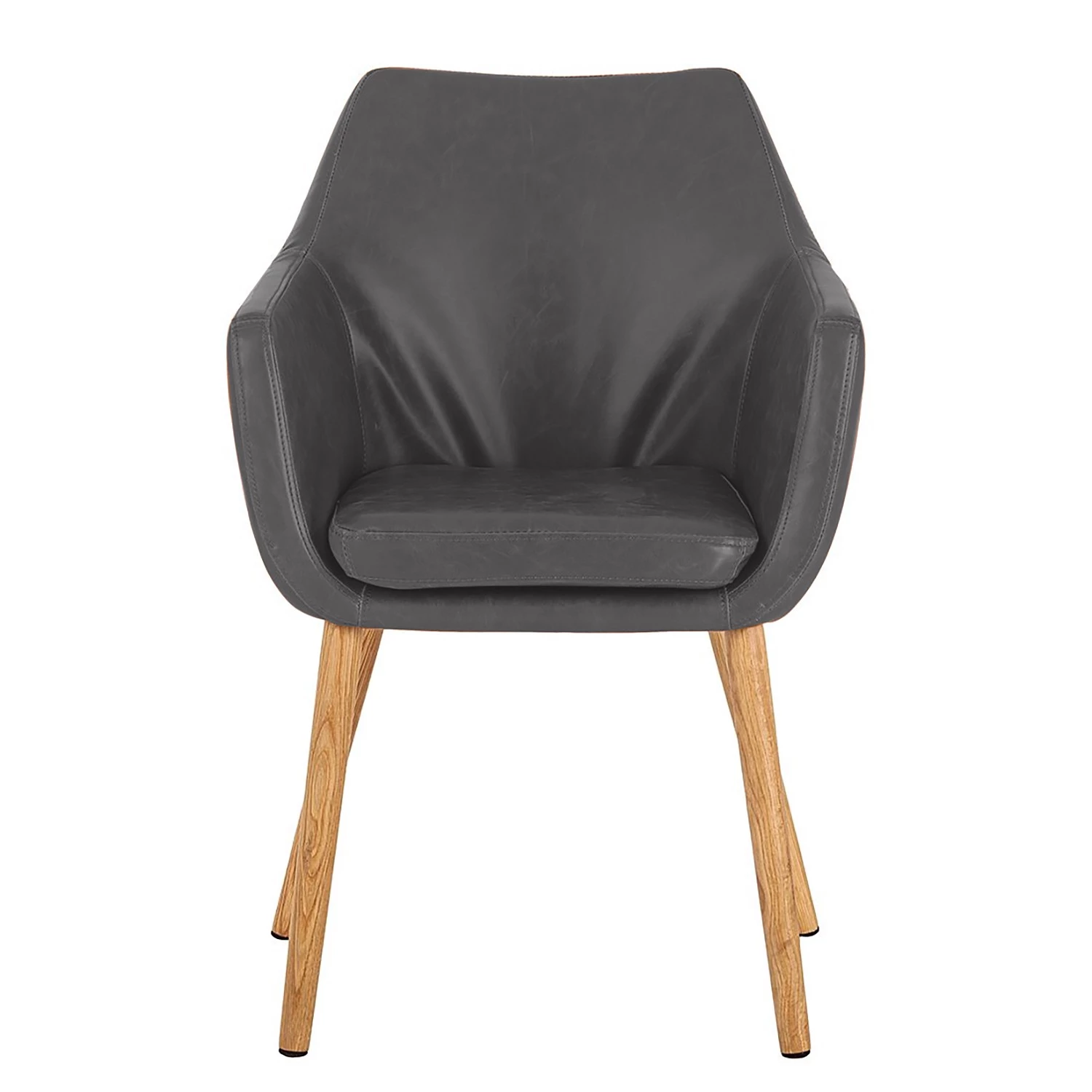 Mørteens Armlehnenstuhl Nicholas - Kunstleder Aken: Vintage Hellgrau - 2er Set 3 Mørteens Armlehnenstuhl Nicholas - Kunstleder Aken: Vintage Hellgrau - 2er Set – Bild 3