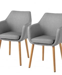 Mørteens Armlehnenstuhl Nicholas - Webstoff Cors: Granit - 2er Set