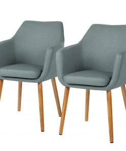 Mørteens Armlehnenstuhl Nicholas - Webstoff Cors: Mintgrau - 2er Set