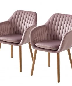 Mørteens Armlehnenstuhl Tilanda - Samt Kemi: Altrosa - 2er Set