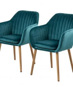 Mørteens Armlehnenstuhl Tilanda - Samt Kemi: Petrol - 2er Set