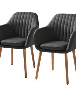 Mørteens Armlehnenstuhl Tilanda - Webstoff Cors: Dunkelgrau - 2er Set