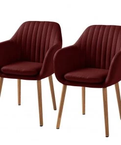 Mørteens Armlehnenstuhl Tilanda - Webstoff Cors: Dunkelrot - 2er Set