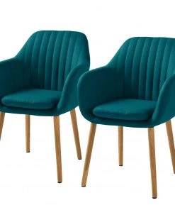 Mørteens Armlehnenstuhl Tilanda - Webstoff Cors: Petrol - 2er Set