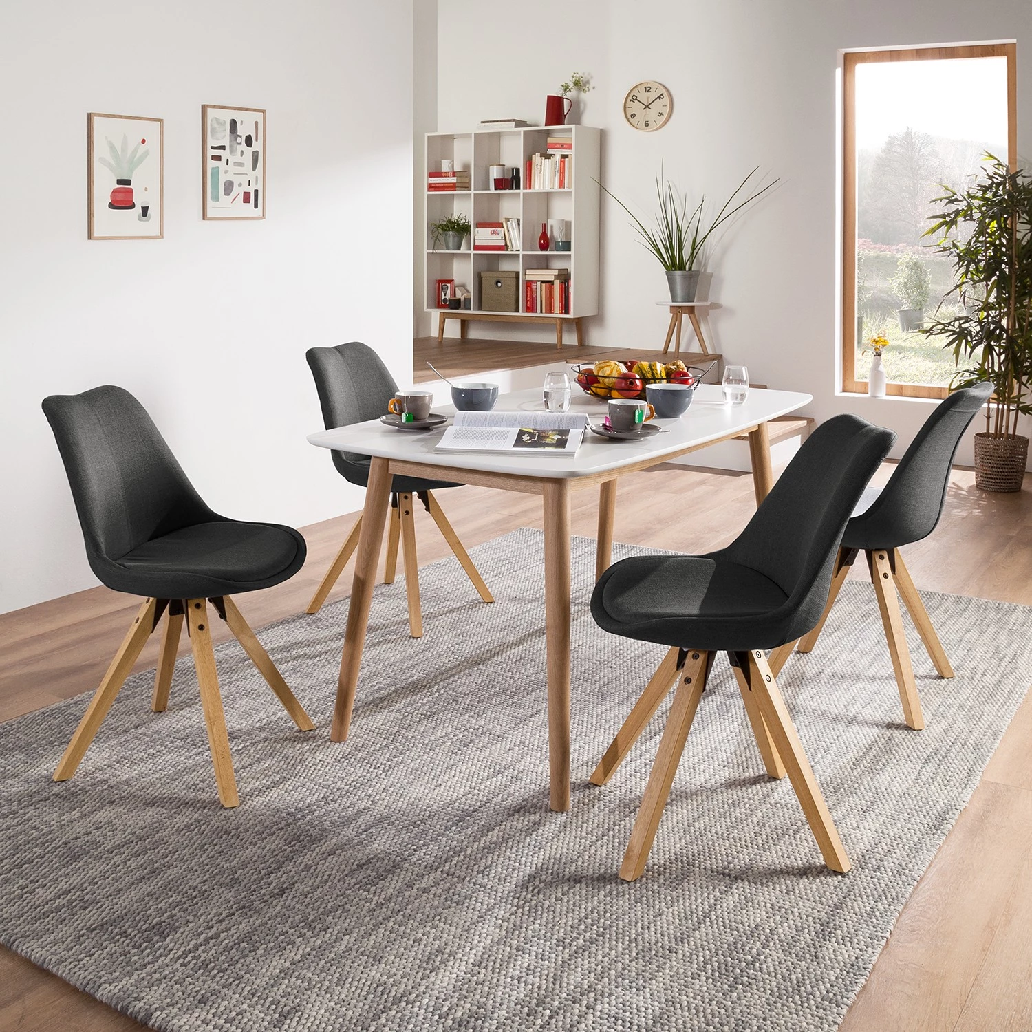 Mørteens Polsterstuhl Aledas II - Webstoff Cors: Anthrazit - 4er Set 2 Mørteens Polsterstuhl Aledas II - Webstoff Cors: Anthrazit - 4er Set – Bild 2