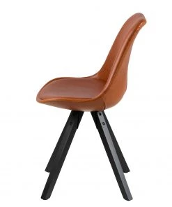 Mørteens Polsterstuhl Aledas III - Kunstleder / Gummibaum massiv - Cognac / Schwarz - 4er Set -Deutschland Stühle Verkaufs-Shop 1000282502 210819 09453100451 DETAILS P000000001000282502