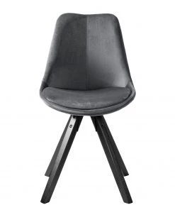 Mørteens Polsterstuhl Aledas lV - Samt / Gummibaum massiv - Dunkelgrau - Schwarz - 4er Set -Deutschland Stühle Verkaufs-Shop 1000282507 210819 09454300462 DETAILS P000000001000282507