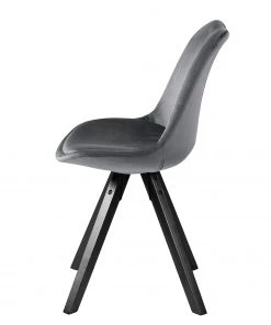 Mørteens Polsterstuhl Aledas lV - Samt / Gummibaum massiv - Dunkelgrau - Schwarz - 4er Set -Deutschland Stühle Verkaufs-Shop 1000282507 210819 09454300463 DETAILS P000000001000282507