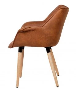 Ars manufacti Armlehnenstuhl Kantii I - Microfaser / Eiche massiv - Eiche - Vintage Cognac - 2er Set -Deutschland Stühle Verkaufs-Shop 1000284152 210819 08490400004 DETAILS P000000001000284152