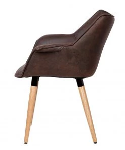 Ars manufacti Armlehnenstuhl Kantii I - Microfaser / Eiche massiv - Eiche - Vintage Dunkelbraun - 2er Set -Deutschland Stühle Verkaufs-Shop 1000284154 210819 08490400012 DETAILS P000000001000284154