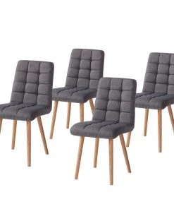 Mørteens Polsterstuhl Doskie I - Webstoff Zea: Dunkelgrau - 4er Set
