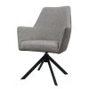 Fredriks Armlehnenstuhl Welham - Flach- & Feingewebe / Metall - Hellgrau & Cappuccino / Schwarz