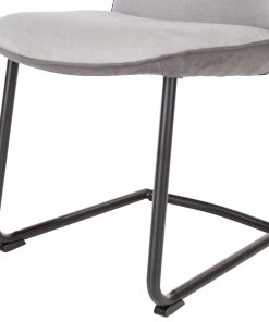 Fredriks Freischwinger Altoona (2er-Set) - Flachgewebe / Metall - Dunkelgrau & Hellgrau / Matt Schwarz -Deutschland Stühle Verkaufs-Shop 1000285150 220617 036 DETAILS P000000001000285150