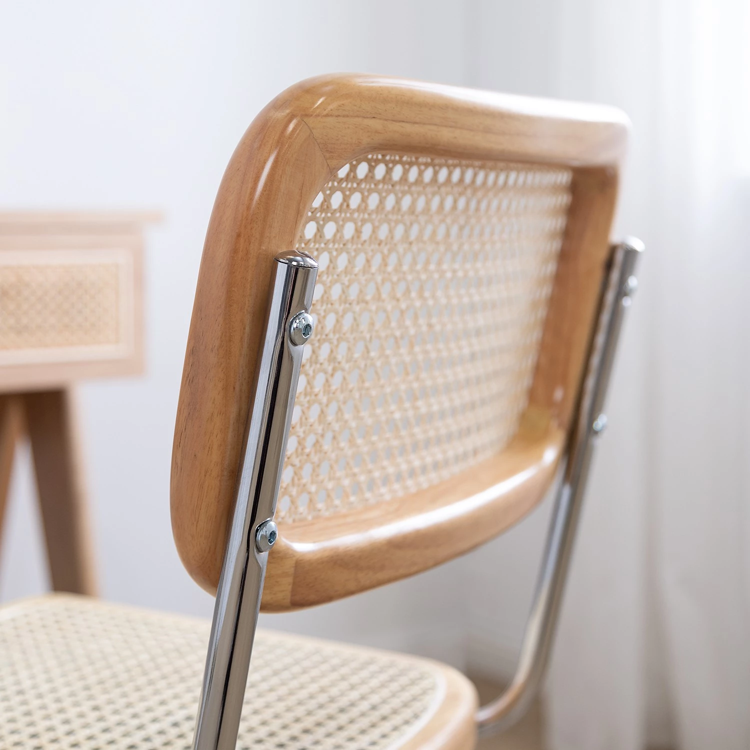 Mørteens Bürostuhl Ramon - Rattan / Buche massiv / Stahl - Beige / Buche / Chrom 7 Mørteens Bürostuhl Ramon - Rattan / Buche massiv / Stahl - Beige / Buche / Chrom – Bild 7