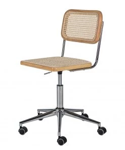 Mørteens Bürostuhl Ramon - Rattan / Buche massiv / Stahl - Beige / Buche / Chrom