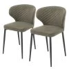 Ars manufacti Esszimmerstuhl Tingley (2er-Set) - Webstoff / Metall - Taupe / Schwarz