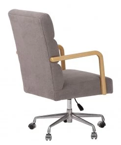 Mørteens Chefsessel Capel - Webstoff / Eiche massiv / Metall - Braungrau / Eiche Hell / Silber -Deutschland Stühle Verkaufs-Shop 1000288168 220610 040 DETAILS P000000001000288168